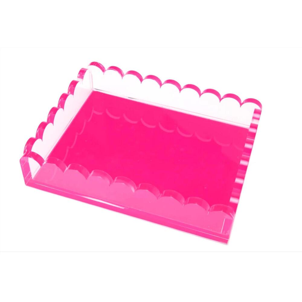 NEW TARA WILSON DESIGNS acrylic scallop tray in pink